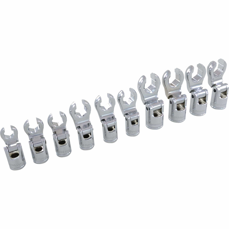 3/8" Drive 10pc Metric Flare Nut Socket Set, 10mm - 19mm